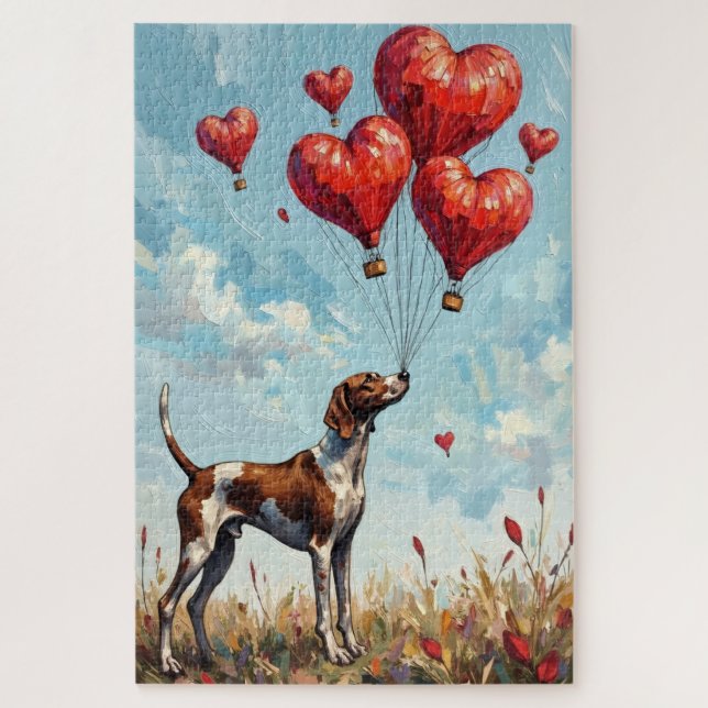 Quebra-cabeça German Shorthaired Pointer Valentine's Day Heart  (Vertical)
