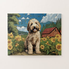 Quebra-cabeça Giant Labradoodle na Fazenda