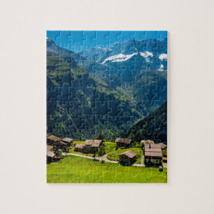Quebra-cabeça Gimmelwald em cumes suíços - suiça