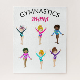Quebra-cabeça ginástica 6 ginasta personalizada de moça