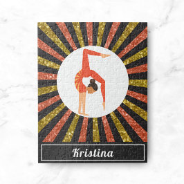 Quebra-cabeça Ginástica de Brunette Gymnast, Dourado nome Orange