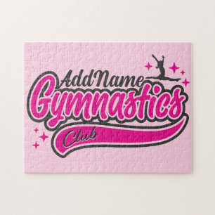 Quebra-cabeça Ginástica de Divisão de Gymnast de NOME Personaliz