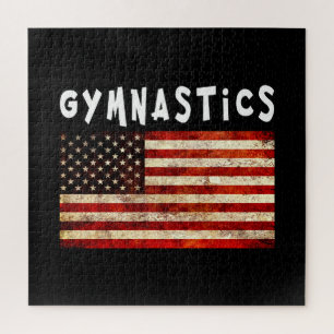 Quebra-cabeça Ginástica Grunge Americana Bandeira EUA