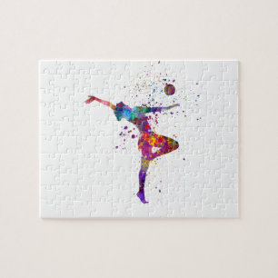 Quebra-cabeça Ginástica rítmica em aquarela