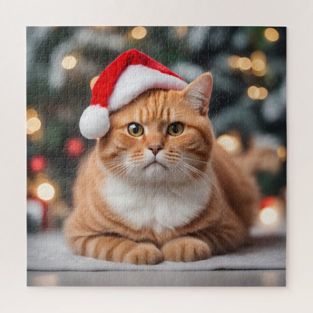 Quebra-cabeça Ginger British Shorthair Christmas (Vertical)