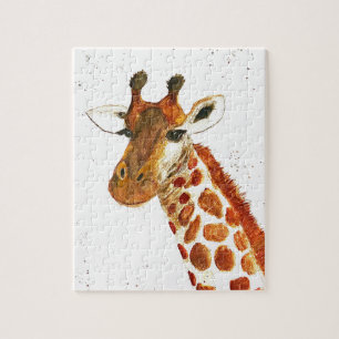 Quebra-cabeça Girafa aquarela animais Safari crianças humoram zo