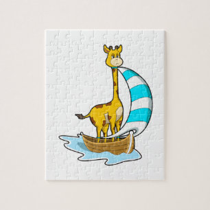 Quebra-cabeça Girafa com barco à vela