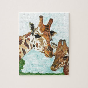 Quebra-cabeça Girafa do Mama e do bebê