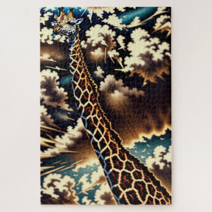 Quebra-cabeça Girafa Surrealista – Design de Animal Artístico
