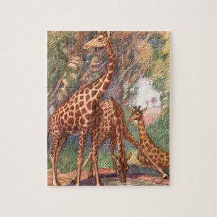 Quebra-cabeça Girafas por Louis Sargent, Animais Africanos Vinta