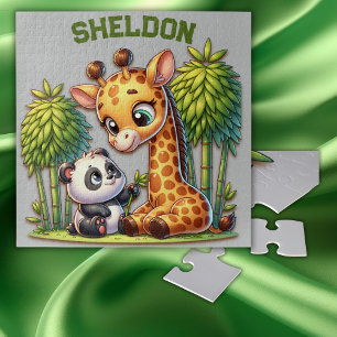 Quebra-cabeça Giraffe e Panda Monogramas