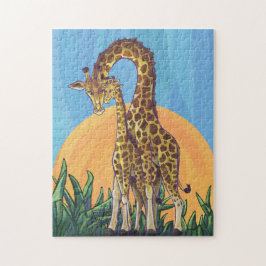 Quebra-cabeça Giraffe Mama e Bebê