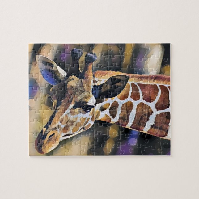 Quebra-cabeça Giraffe Painting Art Vintage (Horizontal)