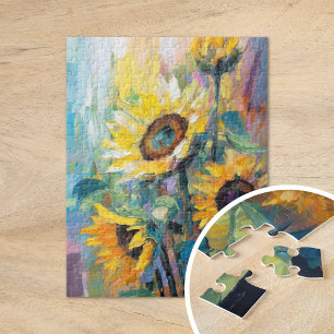 Quebra-cabeça Girassóis Abstrato moderna pintura floral