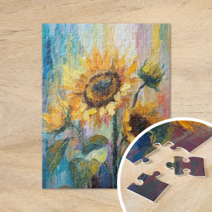 Quebra-cabeça Girassóis Abstrato moderna pintura floral