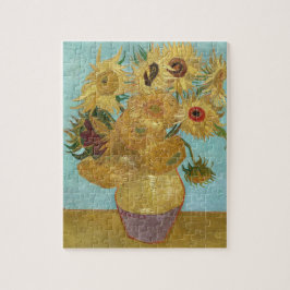 Quebra-cabeça Girassóis de Van Gogh - Impressionismo Azul e Amar