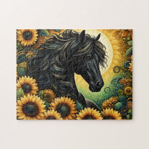Quebra-cabeça Girassóis do Cavalo Preto