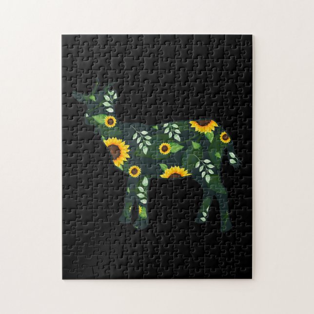 Quebra-cabeça Girassol Floral Goat Kid Hawaiian (Vertical)