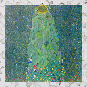 Quebra-cabeça Girassol por Klimt, Arte Novo Floral Vintage