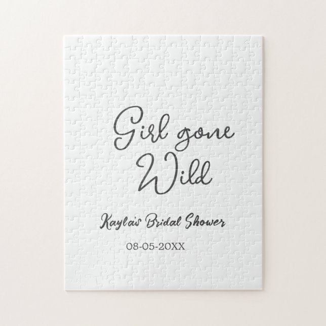 Quebra-cabeça Girl gone wild bridal shower name date simple mini (Vertical)