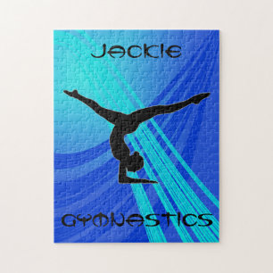 Quebra-cabeça Girls Gymnastics Blue Abstrato