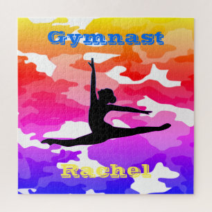 Quebra-cabeça Girls Gymnastics "Gymnast" Rainbow Camo Quebra-cab