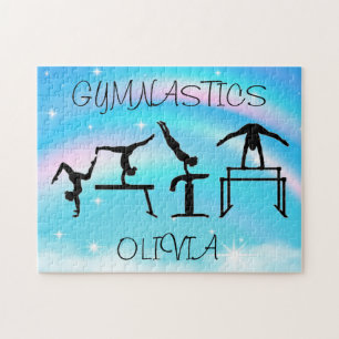 Quebra-cabeça Girls Gymnastics Rainbow Swirls