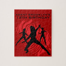 Quebra-cabeça Girls Spy Party Red Fingerprint