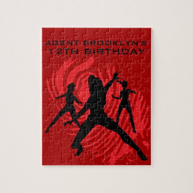 Quebra-cabeça Girls Spy Party Red Fingerprint (Vertical)