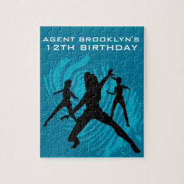 Quebra-cabeça Girls Spy Party Teal Fingerprint