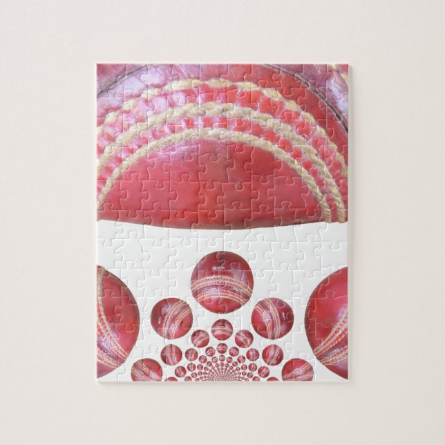 Quebra-cabeça Giro de Crimson - Uma Bola Bela de Críquete Vermel (Vertical)