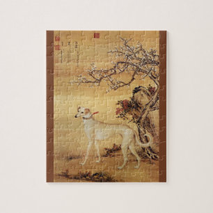 Quebra-cabeça ~Giuseppe Castiglione~ do ~Greyhound do 霜花鹞
