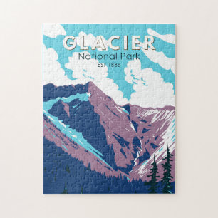 Quebra-cabeça Glacier National Park Canada Viagem Art Vintage