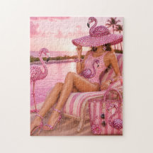 Glam Chic Classy Senhora Flamingo Rosa Tropical Pr