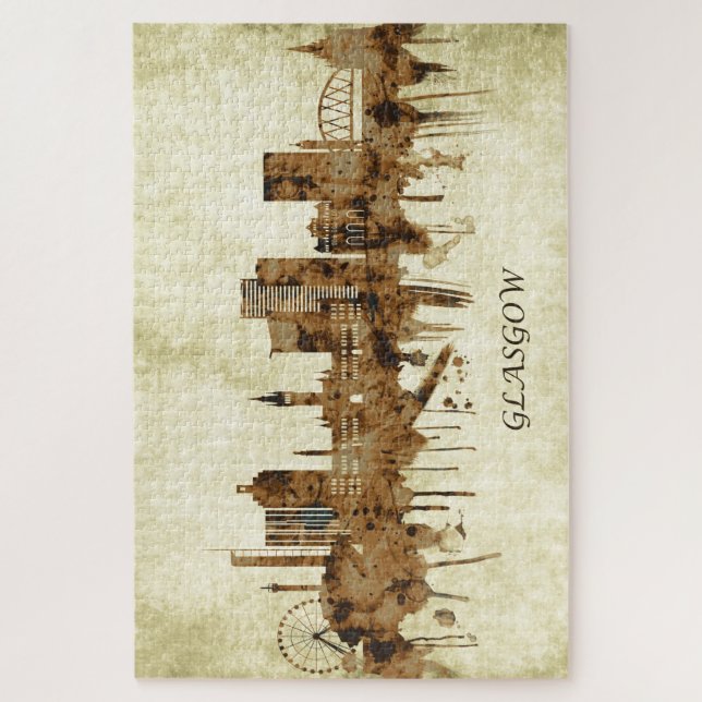 Quebra-cabeça Glasgow Scotland Cityscape (Vertical)