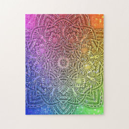 Quebra-cabeça Glitter Mandala Holograma Bright Arco-Íris