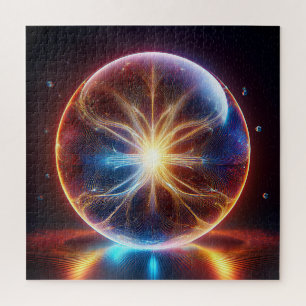 Quebra-cabeça Globe de vidro transparente Dentro de arcos elétri