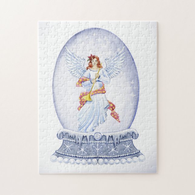 Quebra-cabeça Globo de neve com ilustração de anjo (Vertical)