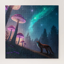 Quebra-cabeça Glowing Mushroom Forest Fox Fantasy Art