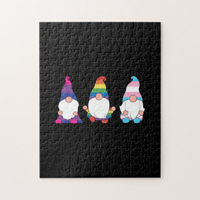Quebra-cabeça Gnome LGBTQ Ally Transsexual Bissexual (Vertical)