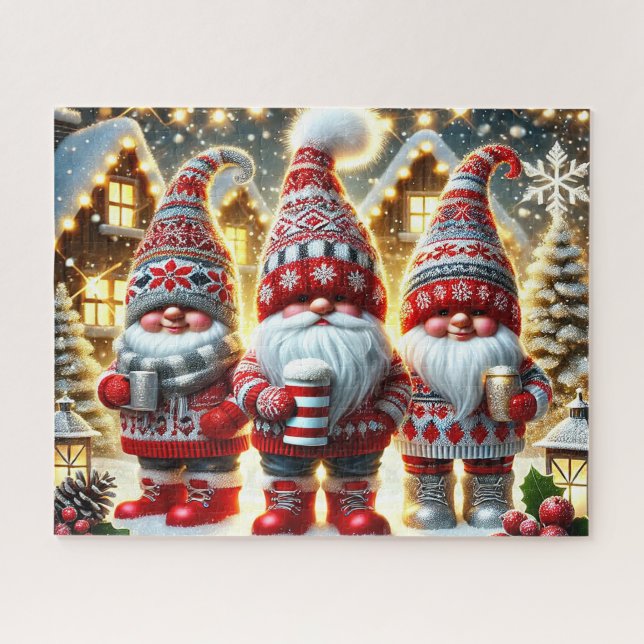 Quebra-cabeça Gnômes de Natal Fofos (Horizontal)