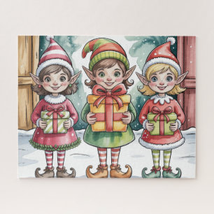 Quebra-cabeça Gnomo de Natal Fofo Com Presentes