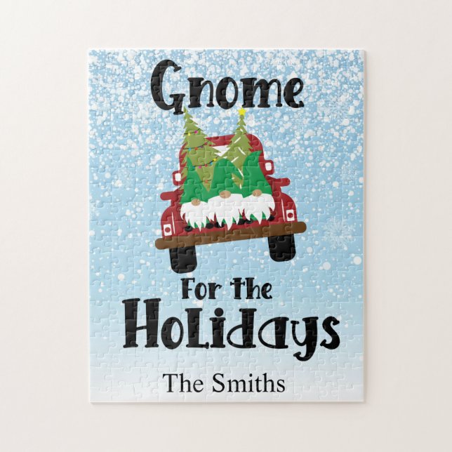 Quebra-cabeça Gnomo escandinavo para o Caminhão de Natal (Vertical)