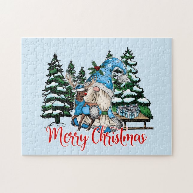 Quebra-cabeça Gnomo festivo do Natal (Horizontal)