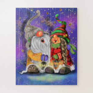 Quebra-cabeça Gnomos casais Cute Cantando Feliz Canção De Natal