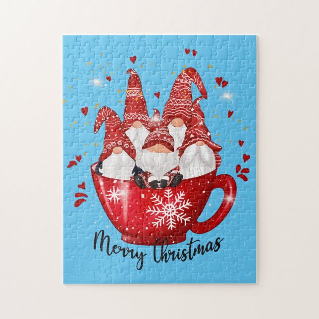 Quebra-cabeça gnomos festivos do Natal (Vertical)
