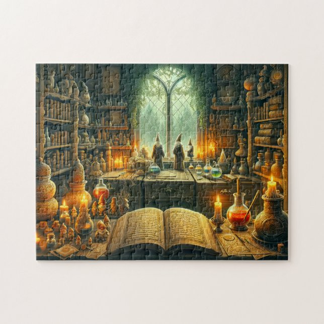 Quebra-cabeça Gnomos & Guardiões do Estudo do Feiticeiro da Míst (Horizontal)