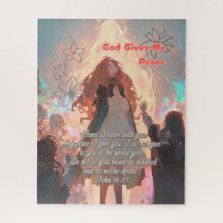 Quebra-cabeça God Gives Me Peace - Christian Vintage Retro Anime