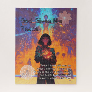 Quebra-cabeça God Gives Me Peace - Christian Vintage Retro Anime