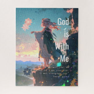 Quebra-cabeça God is With Me - Christian Vintage Retro Anime